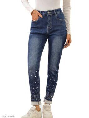 Fleece Lined Thermal Skinny Jeans High Waisted Stretch Jeggings